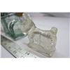 Image 6 : Vintage glass candy containers, terrier, ice skates, and train