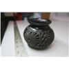 Image 2 : New Mexico black pottery jar, pierced design, 3” high