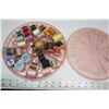 Image 1 : Pink plastic sewing storage tray with vintage threads