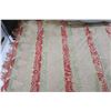 Image 2 : Loomed wool cover, banded floral motif, cream, sage, pink and red, 120x82”