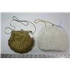 Image 1 : Beaded evening purses, gold and white purse, good condition