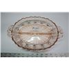 Image 1 : Oyster and pearl pink depression glass relish tray