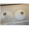 Image 5 : Two 10 inch diameter milk glass lamp shades for tri lights