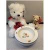 Image 1 : Vintage baby dish - good shape, Hudson Bay & Luvpets bears