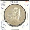 Image 1 : 1958 CND Silver dollar B.C. 100th with SMALL ABORIGINAL DEVIL TOTEM IN BOTTOM    80% Silver  Minted;