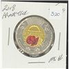 Image 1 : 2018 Armistice Toonie Colored Poppy  Minted  : 2,000,000 from sealed roll  beautiful coin   Look clo