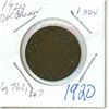 Image 1 : 1 cent 1920 - Large : 6,762,247   DARK BROWN  beautiful  details in this coin