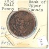 Image 1 : 1852 Half Penny Upper Canada   Nice details in the coin look closely                                