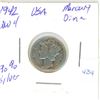 Image 1 : 1942 W.W.II  Mercury Dime   90 % Silver