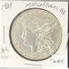 Image 1 : 1921 D Morgan Dollar 90 % Silver  beautiful example bright sharp details in the coin  look closely