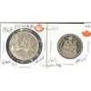 496  1969 Voyager Dollar and 50 cent peace low mintage look closely at the details and sharpness of the coi