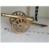 Image 1 : Solid Brass cannon replica. Wheels turn, cannon moves up & down.