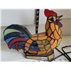 Image 2 : Stained glass rooster lamp.