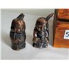 Image 4 : Vintage Native themed salt & peppers shakers in wood box.