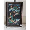 Image 1 : Dragon(yang) Phoenix(Yin) etched in granite & framed. Symbol of marital happiness, everlasting love.