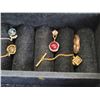 Image 2 : Jewelry box & contents. Opal locket, 3 tone ring, watch, tie tacs & more.