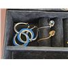 Image 4 : Jewelry box & contents. Opal locket, 3 tone ring, watch, tie tacs & more.