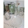 Image 4 : Lot of vintage kitchen ware includes Melmac cups, wine decanter, heavy carving fork & vegetable cutt