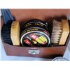 Image 2 : Mid century English leather, shoe polish kit, Knight shoe horn & Penguin garment brush.(Hong Kong)