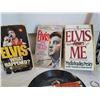 Image 3 : Rock album guide. Elvis 45rpm record. Elvis & Micheal Jackson paper backs.