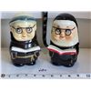 Image 1 : Mid century, Japan made Monk & Nun coin banks.