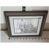 Image 2 : Professionally framed & signed Bernie Brown print. “Pulling Pipe”