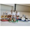 Image 6 : Mid century ceramic ship thermometer & handmade wooden boats.