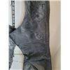Image 3 : Men's large diamond-plate buffalo leather motorcycle chaps.