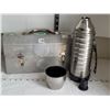 Image 1 : Old metal lunch box with stainless steel thermos. Made in Canada.