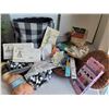 Image 1 : Large lot of sewing & knitting supplies.Vintage patterns, hangers & small ironing board.