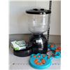 Image 1 : La Bistro Dog/cat time set auto feeder. Dog games & dental chews.