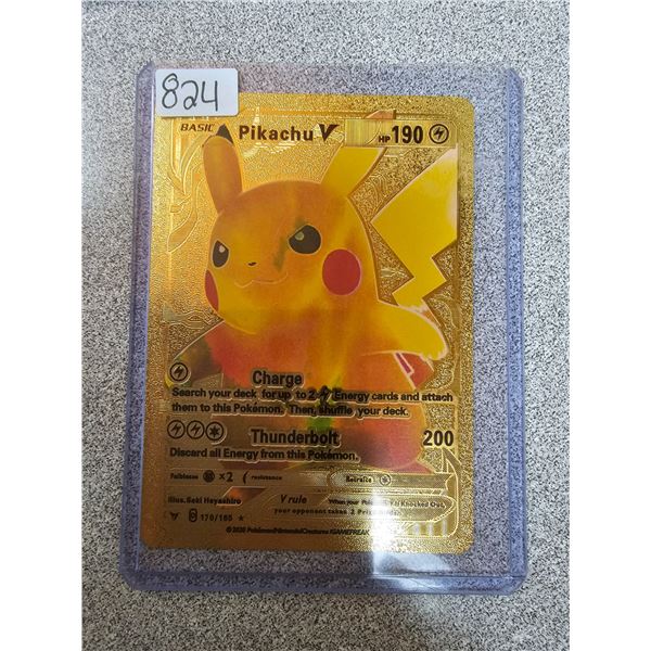 Pikachu V Gold Metal Pokemon Card Schmalz Auctions pikachu-v-gold-metal-pokemon-card-schmalz-auctions