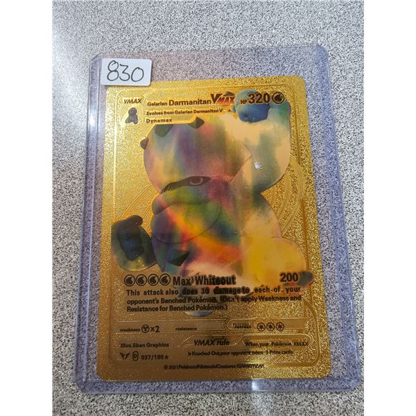Darmanitan Vmax gold metal pokemon card Rare Rainbow - Schmalz Auctions Darmanitan Vmax gold metal pokemon card Rare Rainbow - Schmalz Auctions