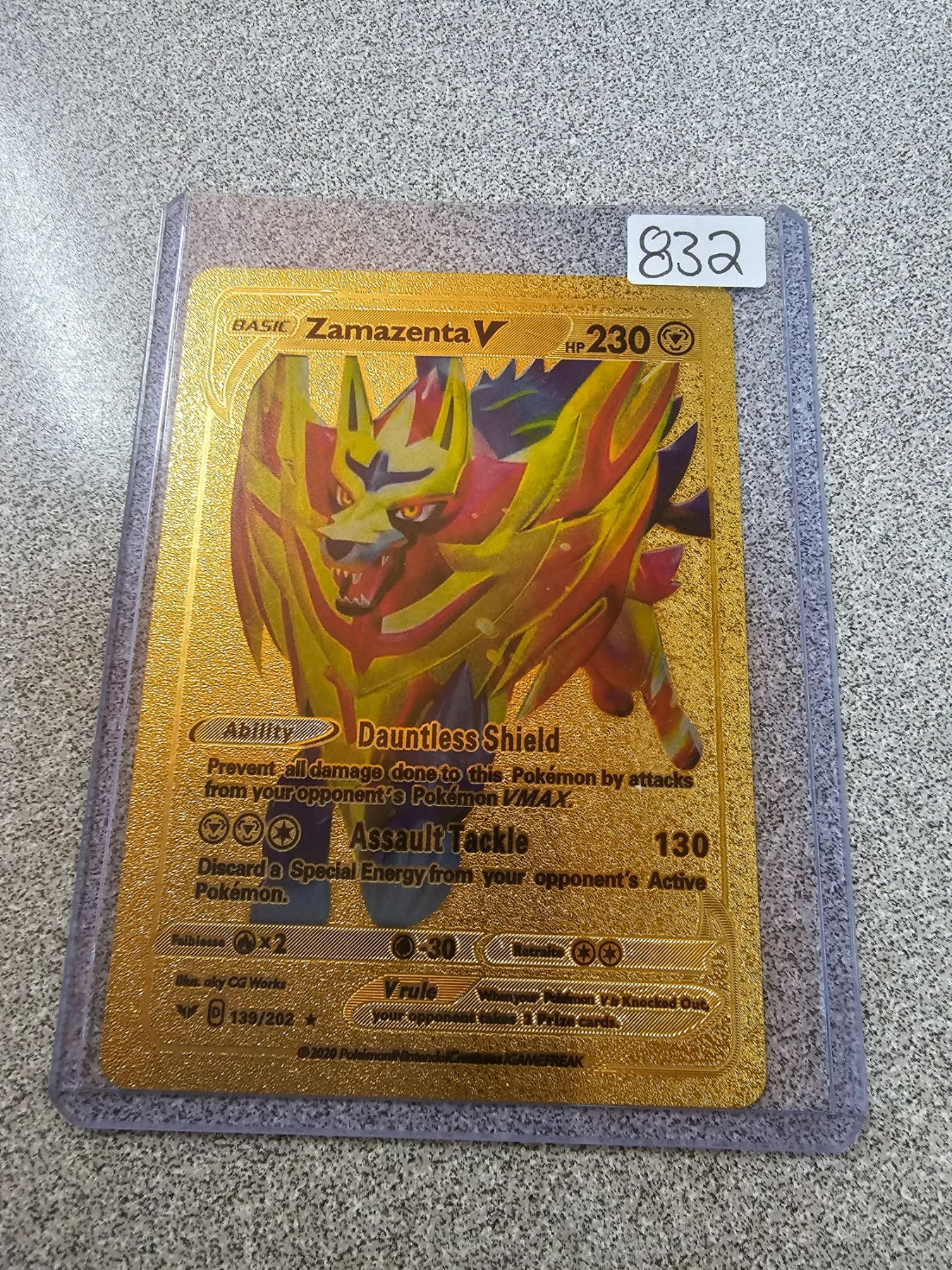 zamazenta gold pokemon card TCG - s1H - 065/060 Ultra Rare Card Type Pokemon Card - Zamazenta V