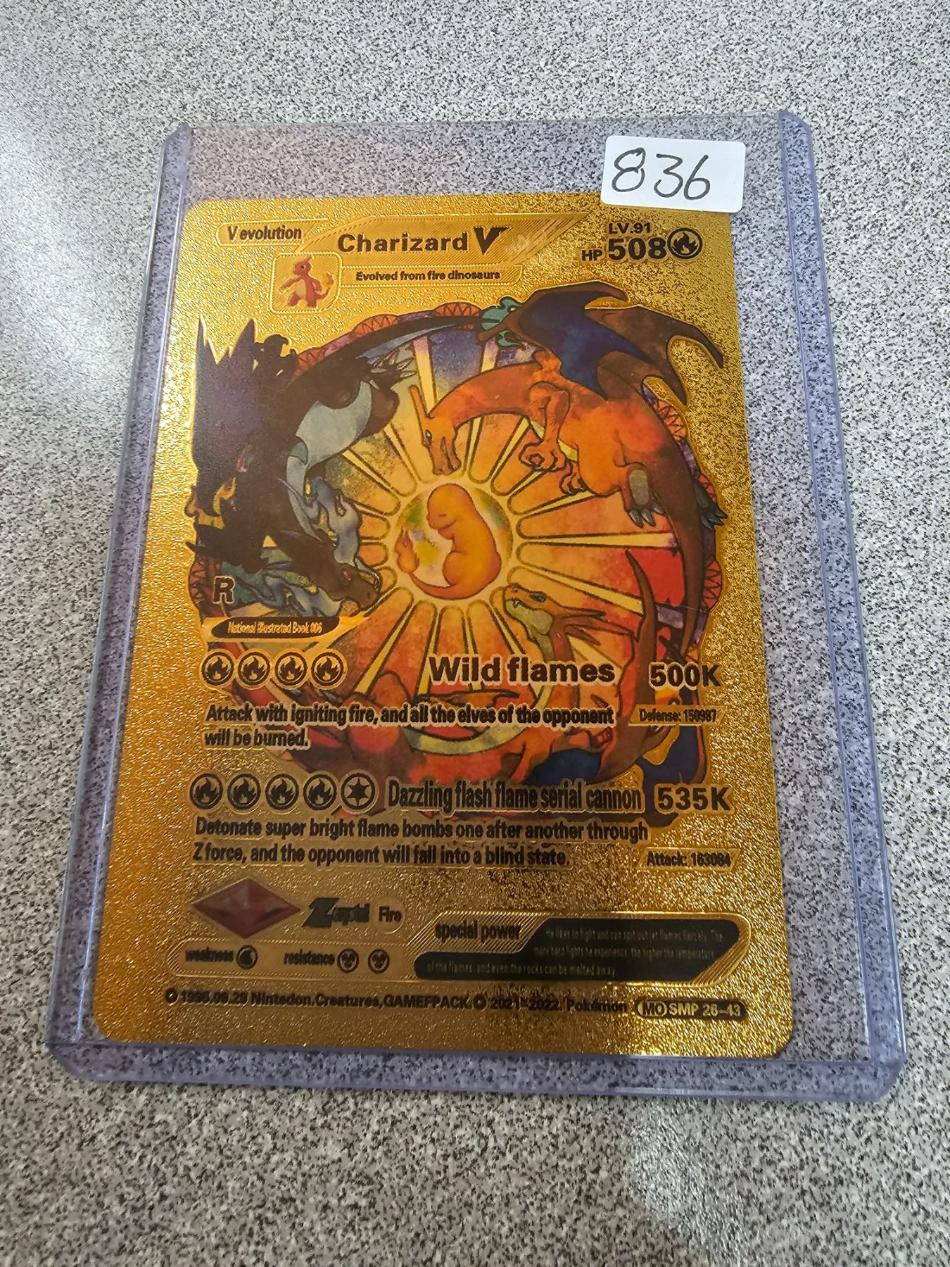 Charizard V Gold Metal Pokemon Card charizard-v-gold-metal-pokemon-card
