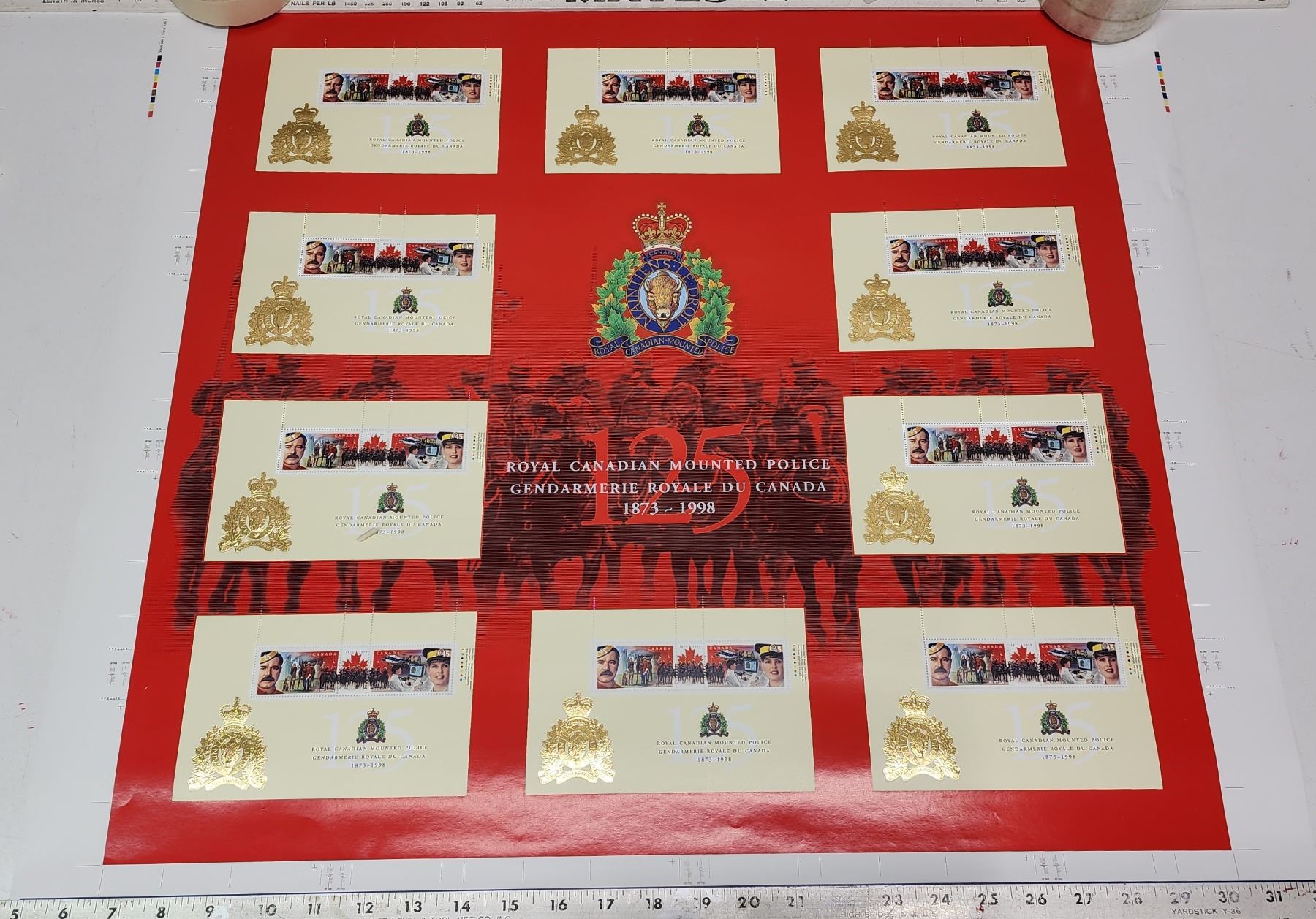 Canadian Stamps, RCMP 125 th Anniversary 1998 Uncut Press Sheet, Face ...