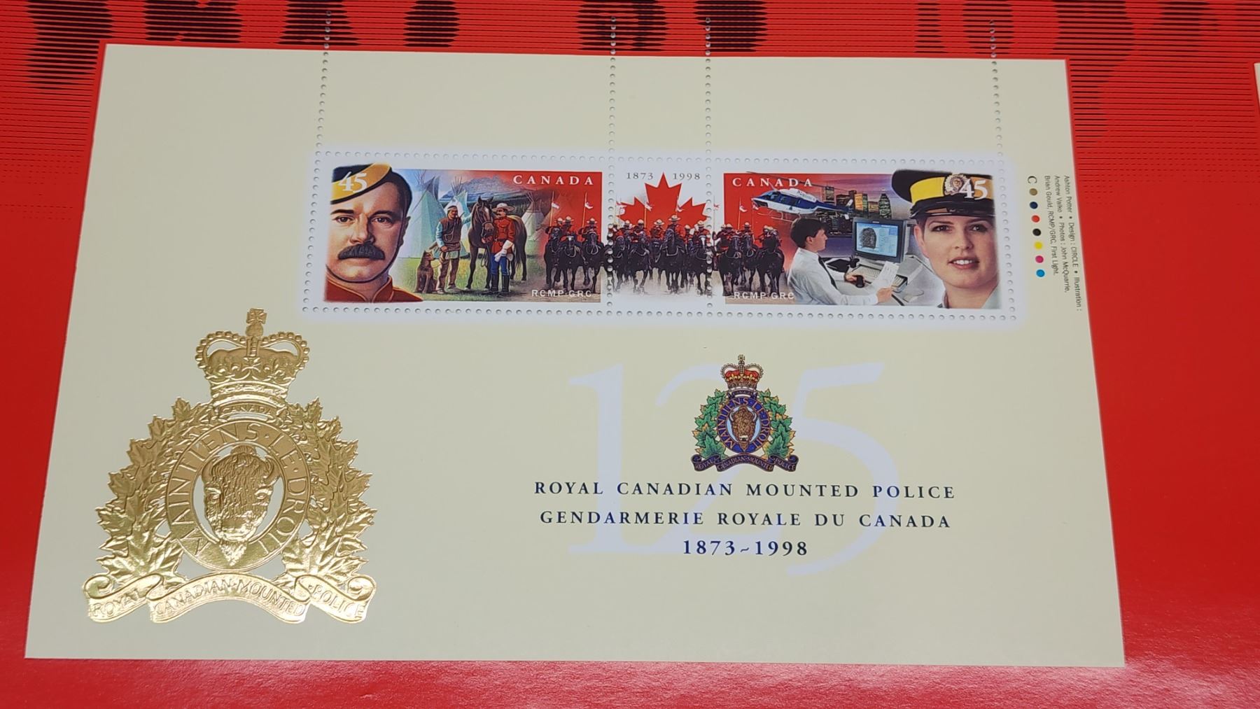 Canadian Stamps, RCMP 125 th Anniversary 1998 Uncut Press Sheet, Face ...