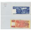 Image 2 : Lot of 2 notes from Singapore. $1 & $2 denominations. Both depict Junks under sail. VF.