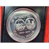 Image 2 : 1974 Winnipeg Centennial Specimen Silver Dollar. Bright White. Housed in its original black clamshel