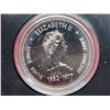 Image 2 : 1977 Queen Elizabeth II Silver Jubilee Specimen Silver Dollar. Bright White. Housed in its original 