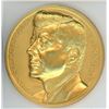 Image 1 : John F. Kennedy brass medal. Large 2-inch medal.