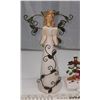 Image 3 : Christmas angel 11.25” (29 cm) tall; fireplace/shelf stocking holder. Tip of holder broke, glued.