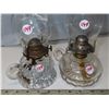 Image 2 : Collection of 3 vintage & antique #1 oil lamps (with finger holder)