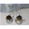 Image 3 : Collection of 3 vintage & antique #1 oil lamps (with finger holder)