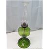 Image 1 : Antique green glass oil lamp