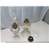 Image 1 : Antique coal oil lamps (one has a broken chimney holder)