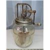 Image 1 : Glass Gallon Dazey Butter church with wooden paddles & metal lid/gear system