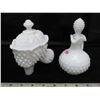 Image 4 : Hobnail milk glass ladies shoe & perfume vase
