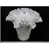 Image 1 : Hobnail Milk glass Ribbon Vase