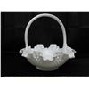 Image 2 : Hobnail Milk glass Ribbon Basket with handle